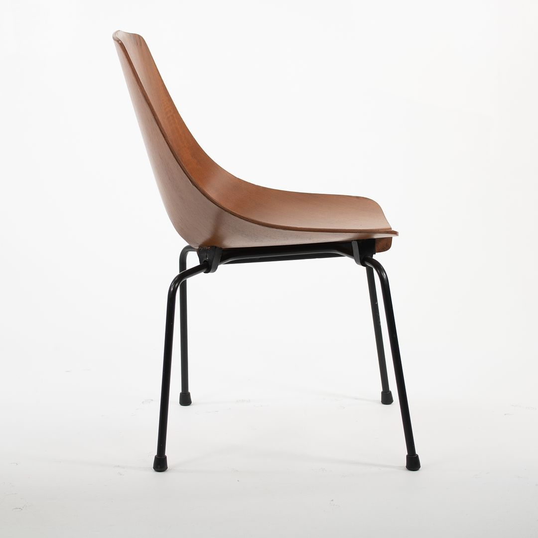 1950s Bentwood Dining Chairs by Carlo Ratti for Industria Legni Curvi Plywood, Teak, Steel, Paint