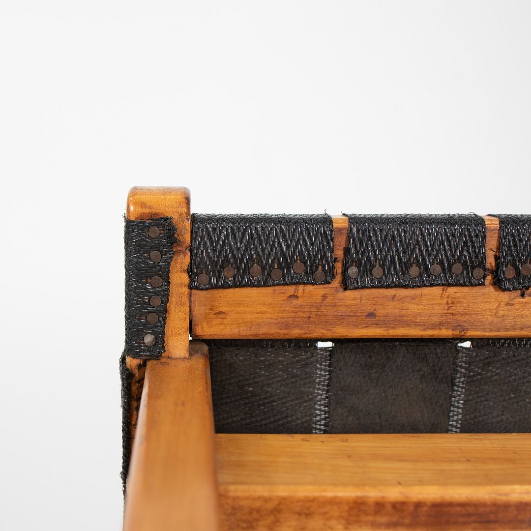 1950 Knoll Risom Side Chair in Lacquered Maple with Black Webbing, Model 666C-WB