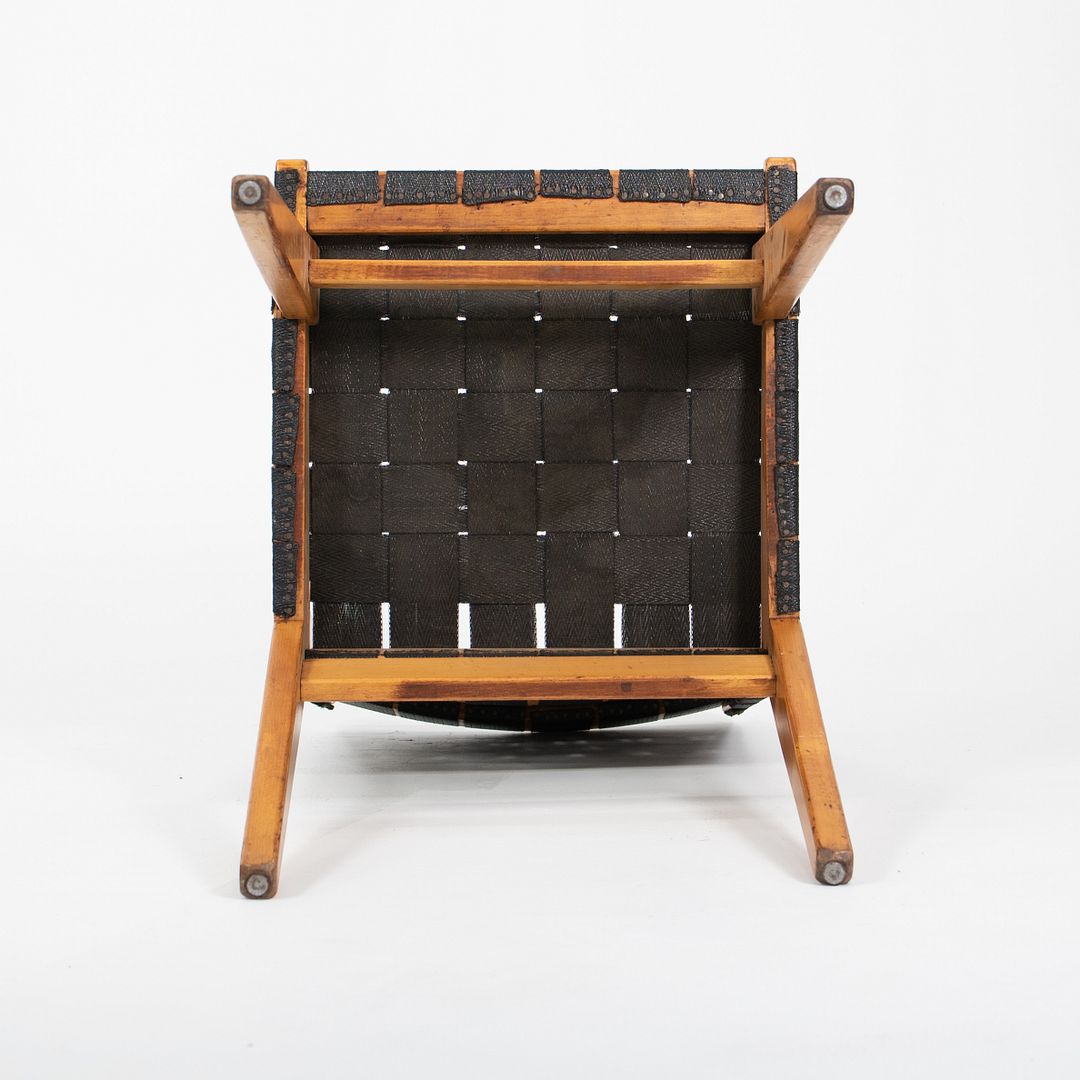 1950 Knoll Risom Side Chair in Lacquered Maple with Black Webbing, Model 666C-WB