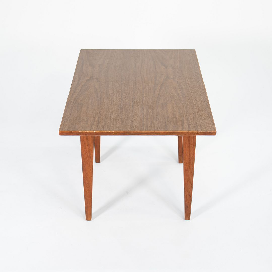 1960s Jens Risom Walnut Side Table with Faux Walnut Laminate Top 24x22 inches