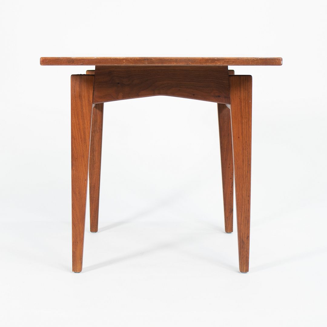 1960s Jens Risom Walnut Side Table with Faux Walnut Laminate Top 24x22 inches