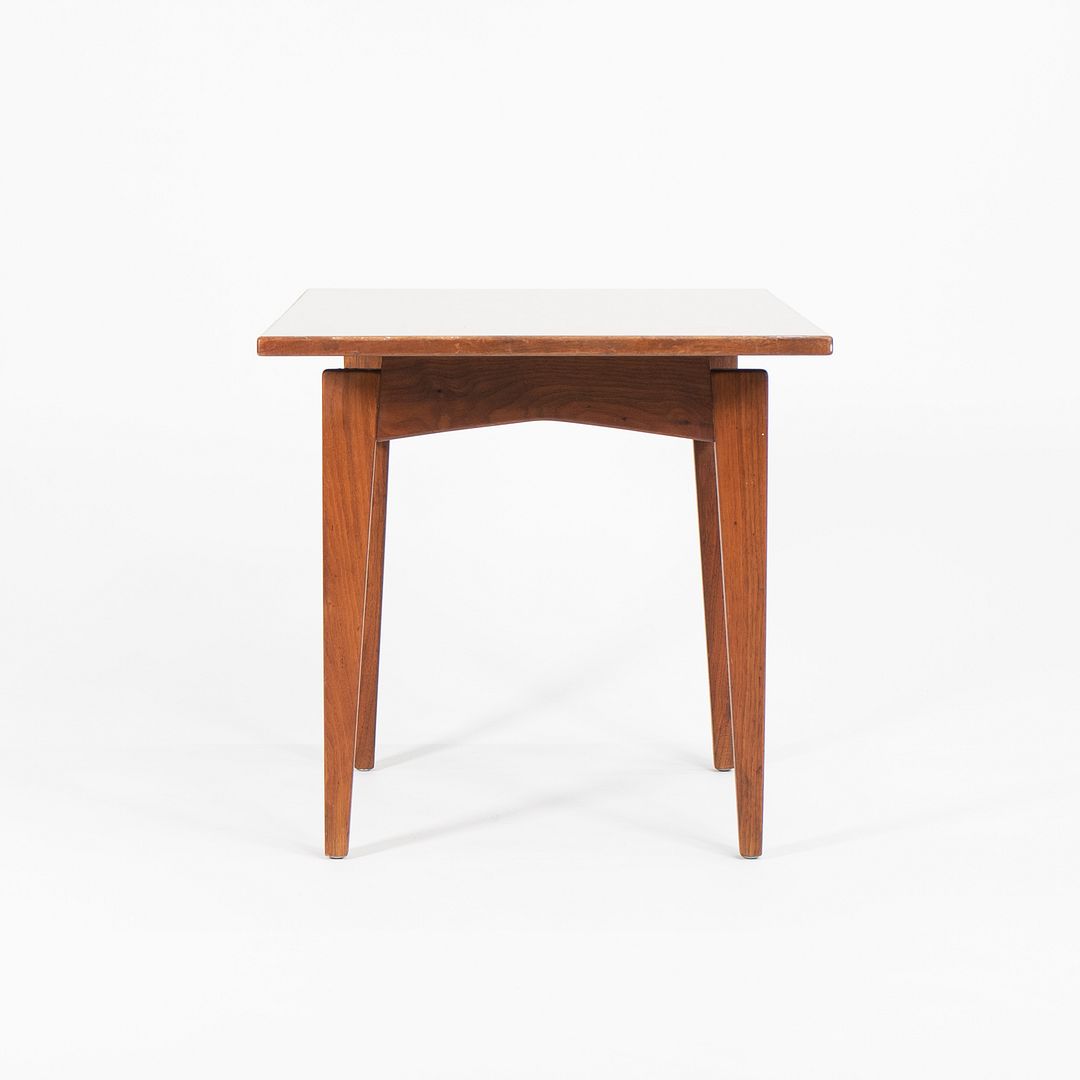 1960s Jens Risom Walnut Side Table with Faux Walnut Laminate Top 24x22 inches