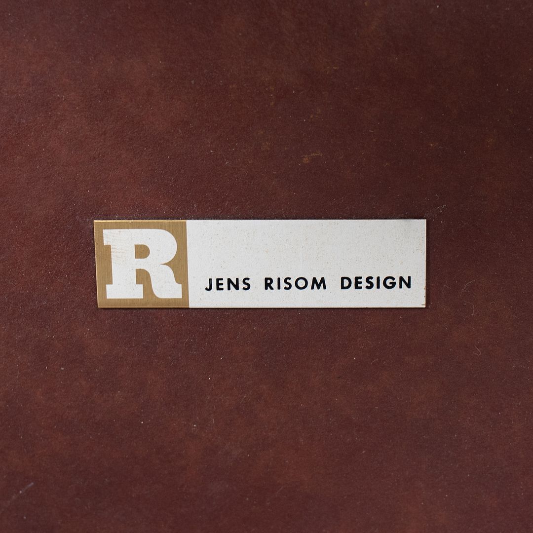 1960s Jens Risom Walnut Side Table with Faux Walnut Laminate Top 24x22 inches