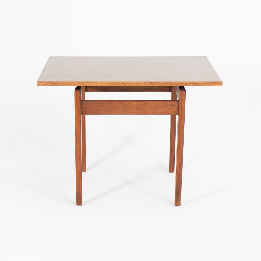 1960s Jens Risom Walnut Side Table with Faux Walnut Laminate Top 24x22 inches