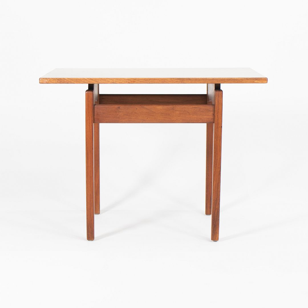 1960s Jens Risom Walnut Side Table with Faux Walnut Laminate Top 24x22 inches