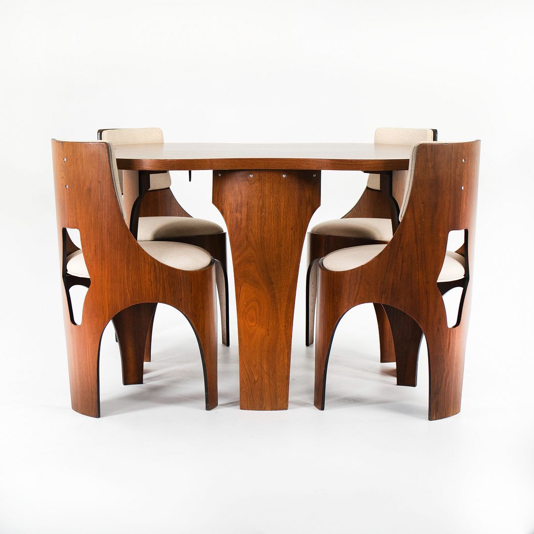 SOLD 1966 Four Cylindra Dining Chairs and Extension Table by Henry P. Glass for Richbilt Manufacturing