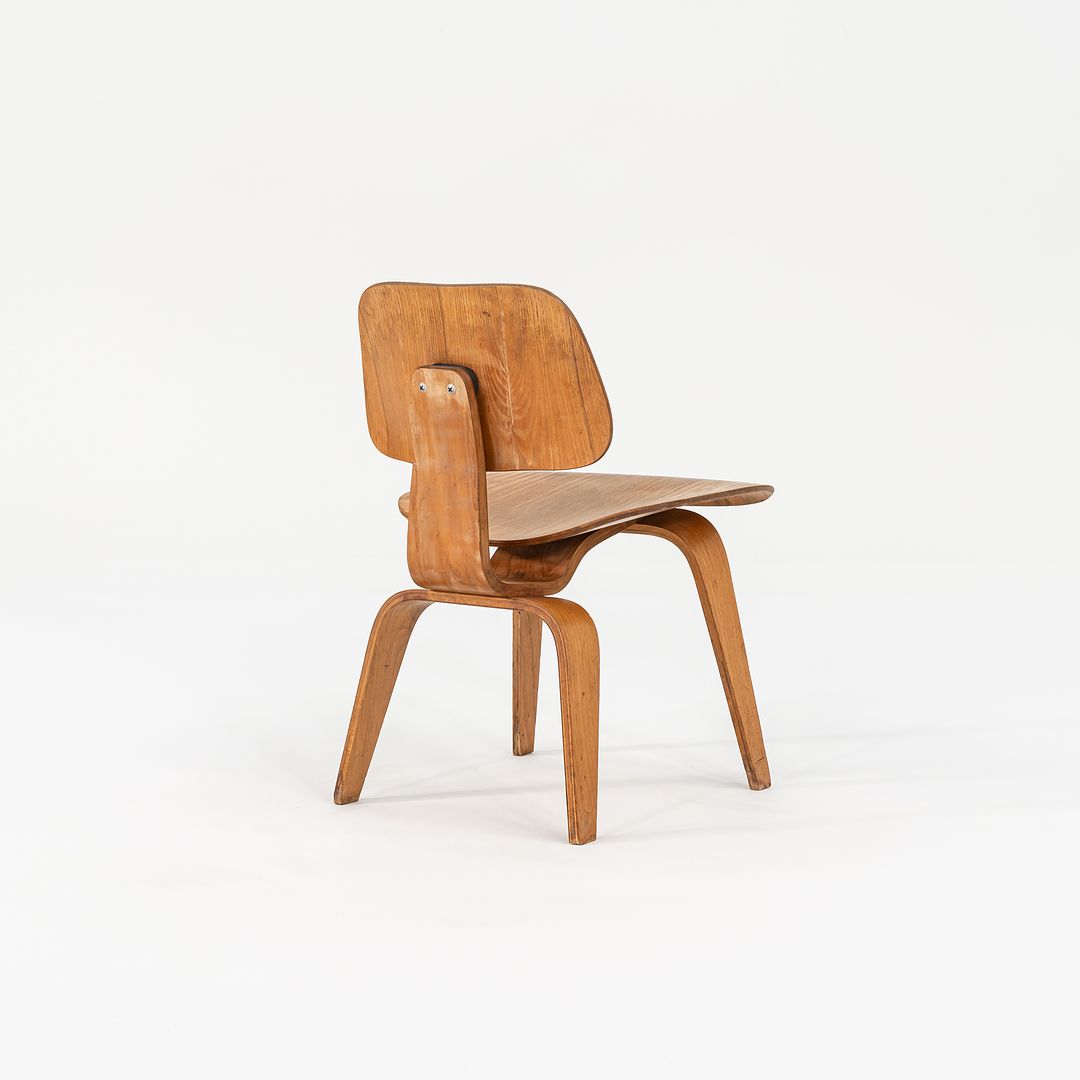 1948 Set of Four DCW Dining Chairs by Ray and Charles Eames for Herman Miller in Calico Ash