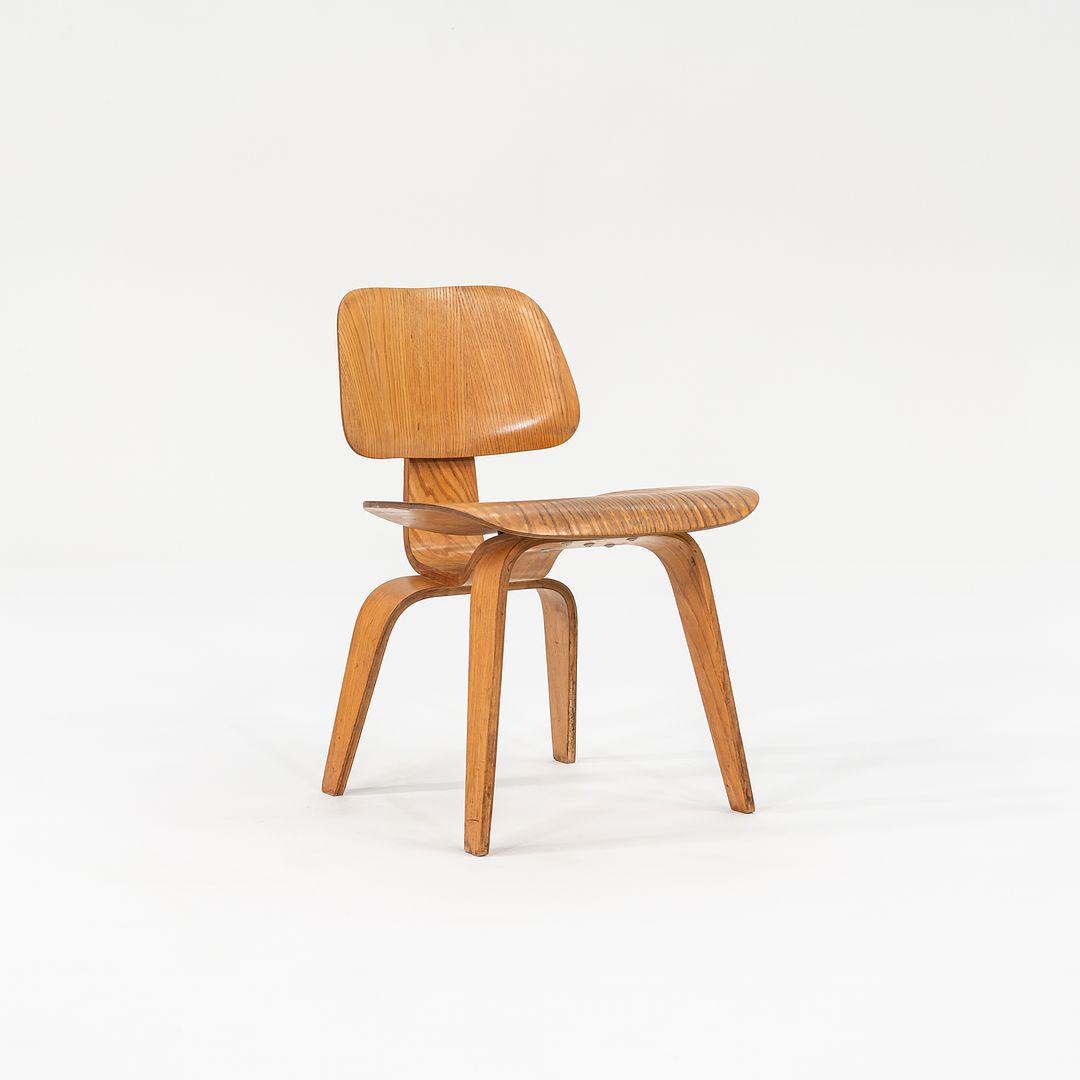 1948 Set of Four DCW Dining Chairs by Ray and Charles Eames for Herman Miller in Calico Ash