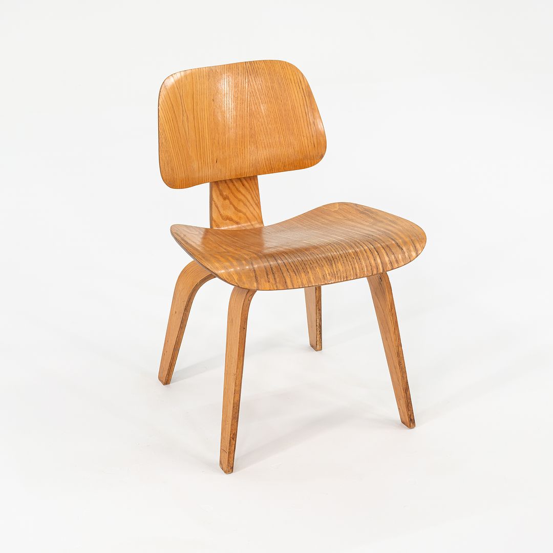 1948 Set of Four DCW Dining Chairs by Ray and Charles Eames for Herman Miller in Calico Ash