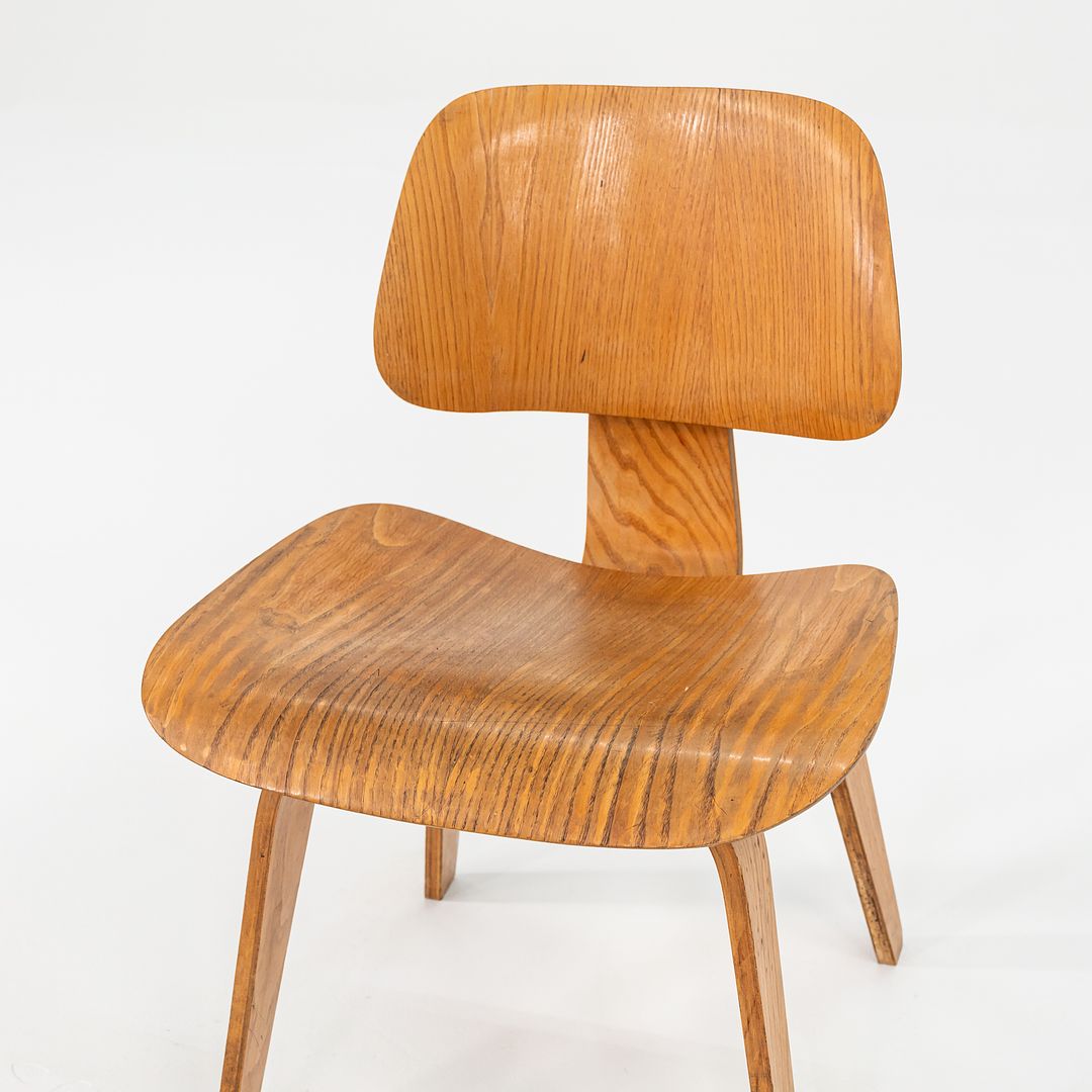 1948 Set of Four DCW Dining Chairs by Ray and Charles Eames for Herman Miller in Calico Ash