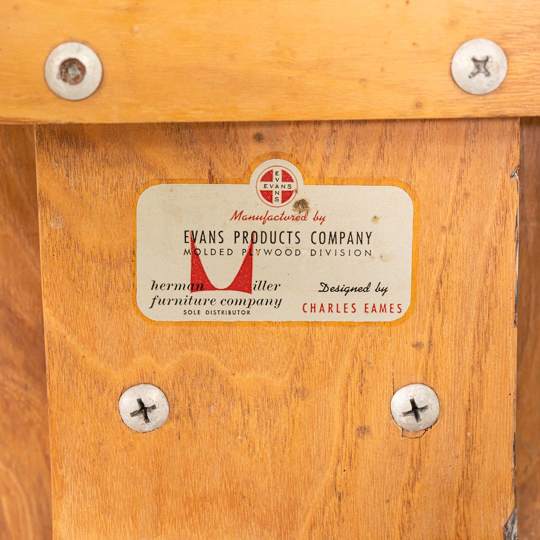 1948 Set of Four DCW Dining Chairs by Ray and Charles Eames for Herman Miller in Calico Ash