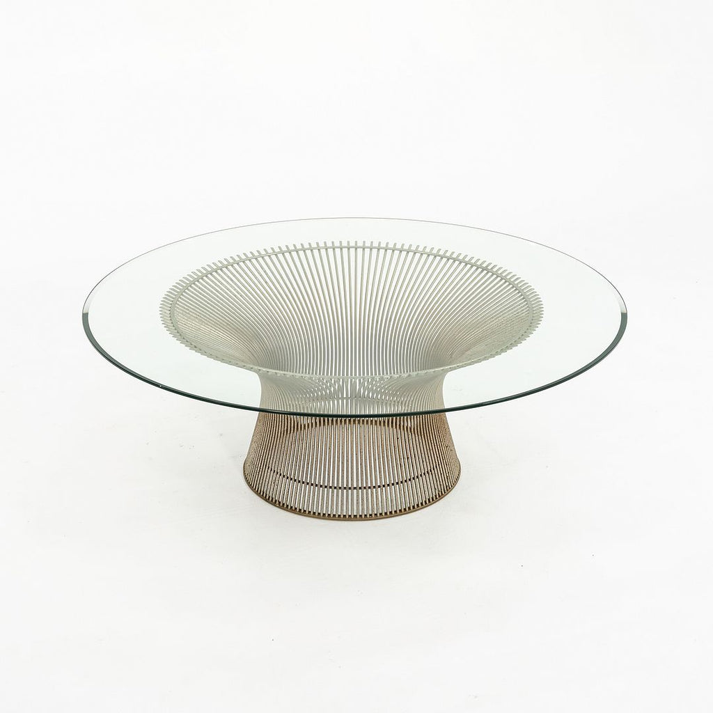 1970s Platner Coffee Table, 3714T by Warren Platner for Knoll in Nickel Plated Steel Wire Rod with 42 inch Top
