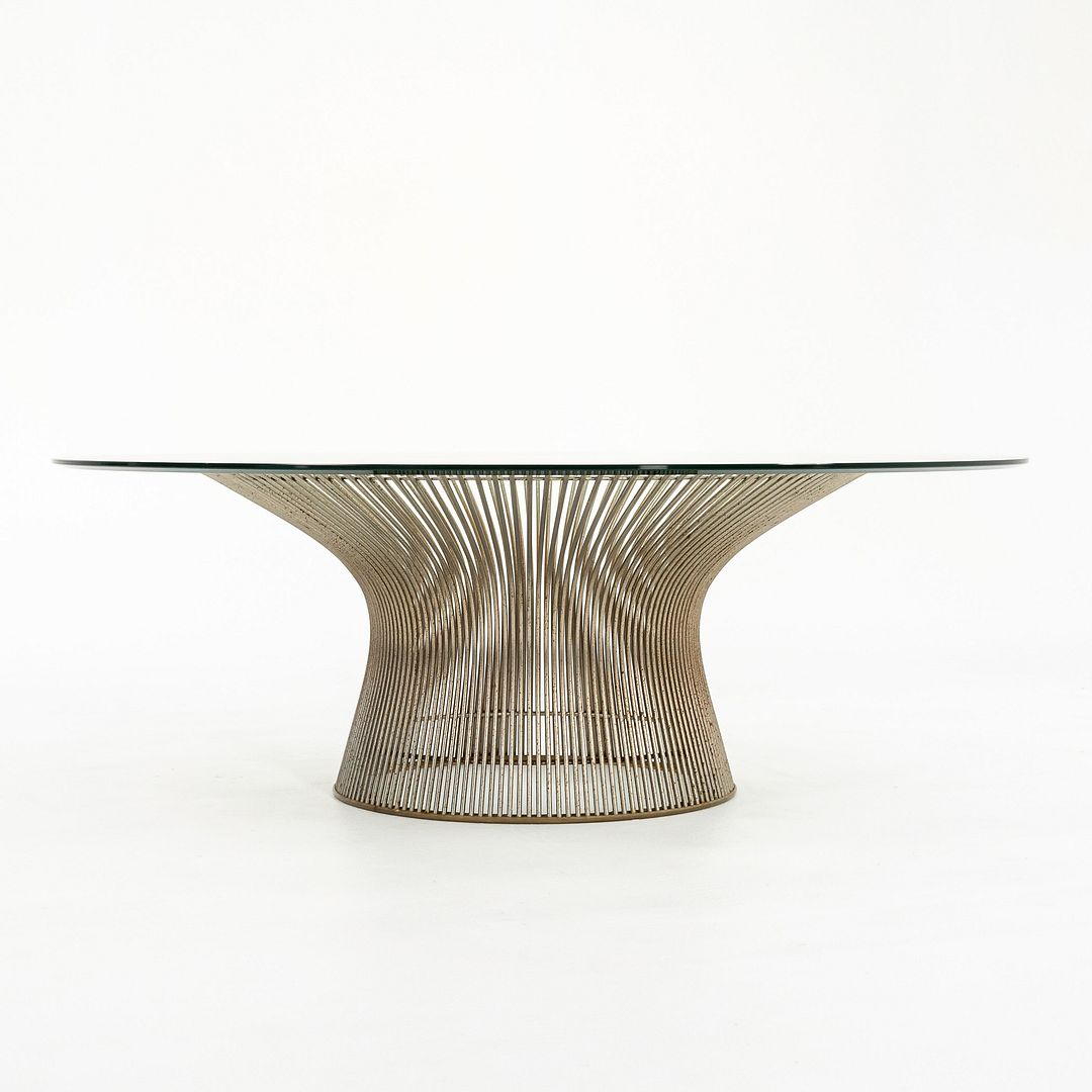 1970s Platner Coffee Table, 3714T by Warren Platner for Knoll in Nickel Plated Steel Wire Rod with 42 inch Top