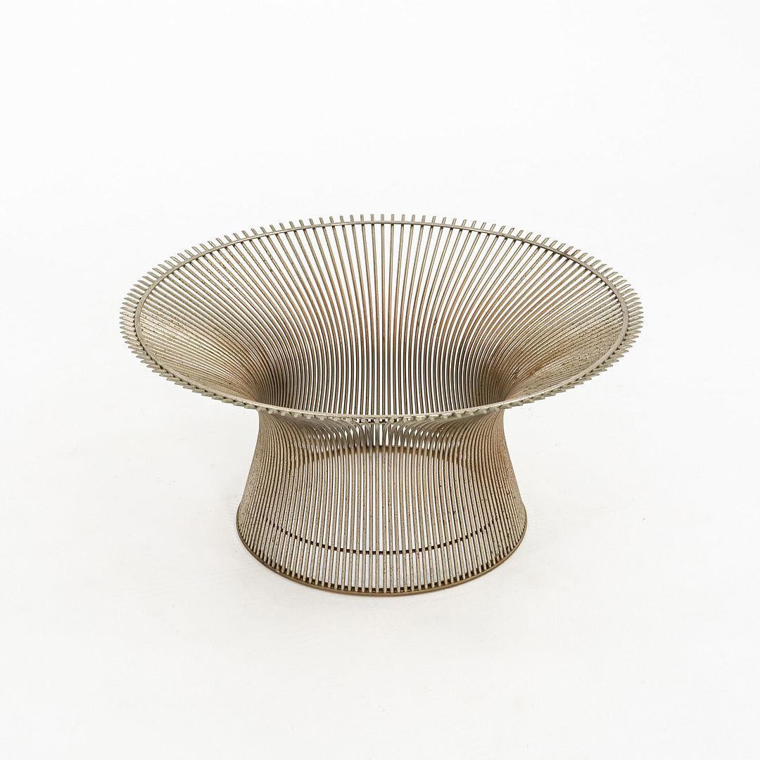1970s Platner Coffee Table, 3714T by Warren Platner for Knoll in Nickel Plated Steel Wire Rod with 42 inch Top
