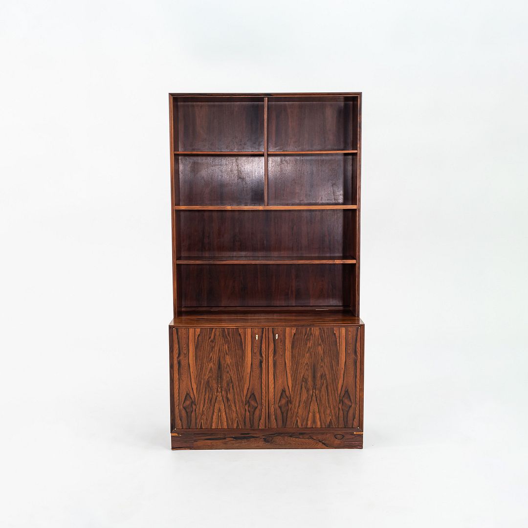1970s Carlo Jensen for Poul Hundevad Danish Rosewood Cabinet with Bookcase Hutch