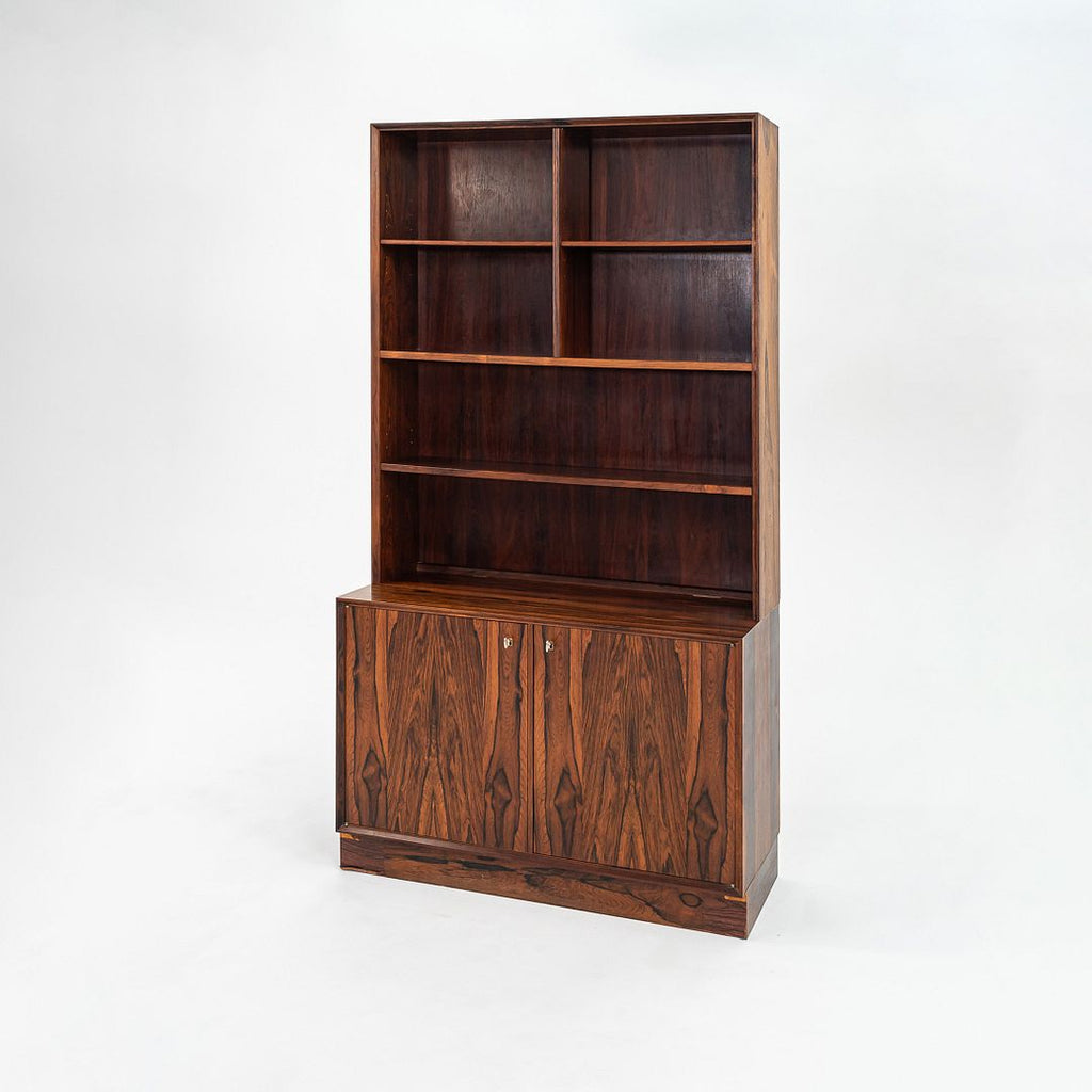 1970s Carlo Jensen for Poul Hundevad Danish Rosewood Cabinet with Bookcase Hutch