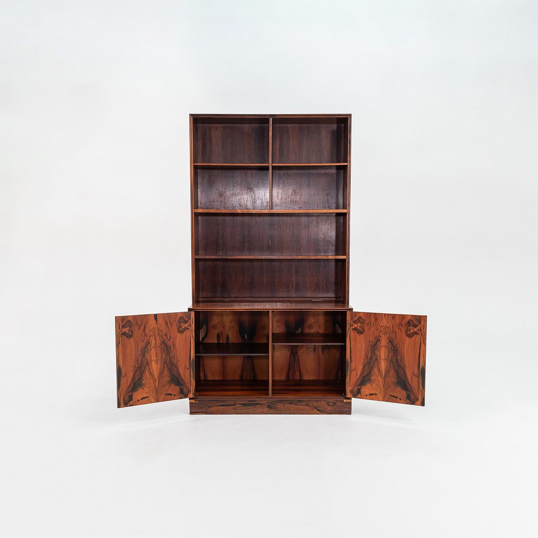 1970s Carlo Jensen for Poul Hundevad Danish Rosewood Cabinet with Bookcase Hutch
