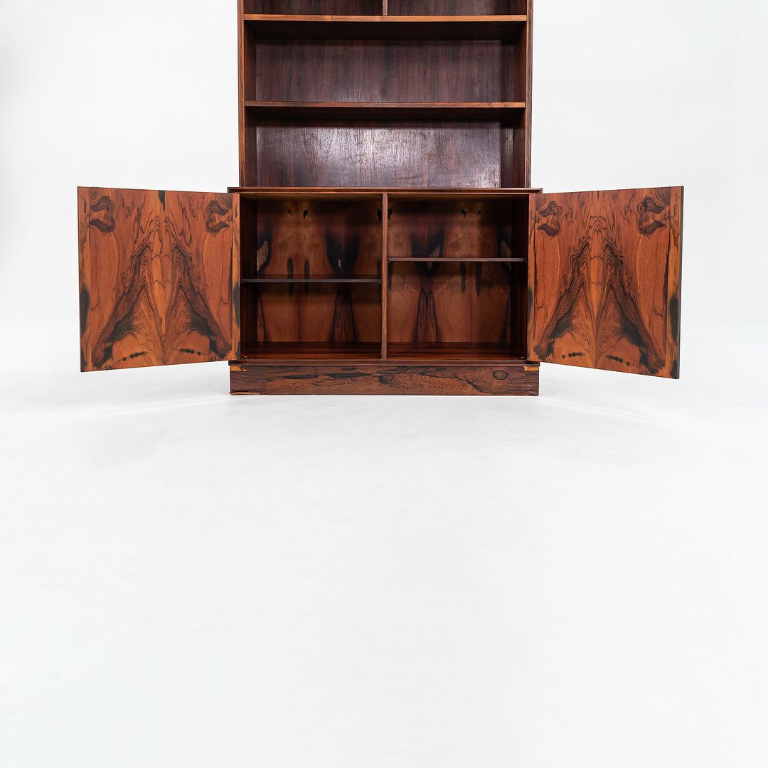 1970s Carlo Jensen for Poul Hundevad Danish Rosewood Cabinet with Bookcase Hutch