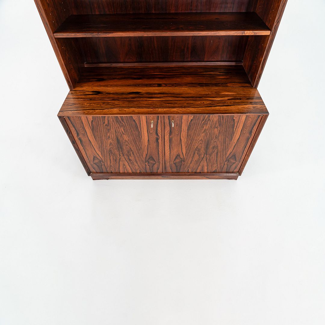 1970s Carlo Jensen for Poul Hundevad Danish Rosewood Cabinet with Bookcase Hutch