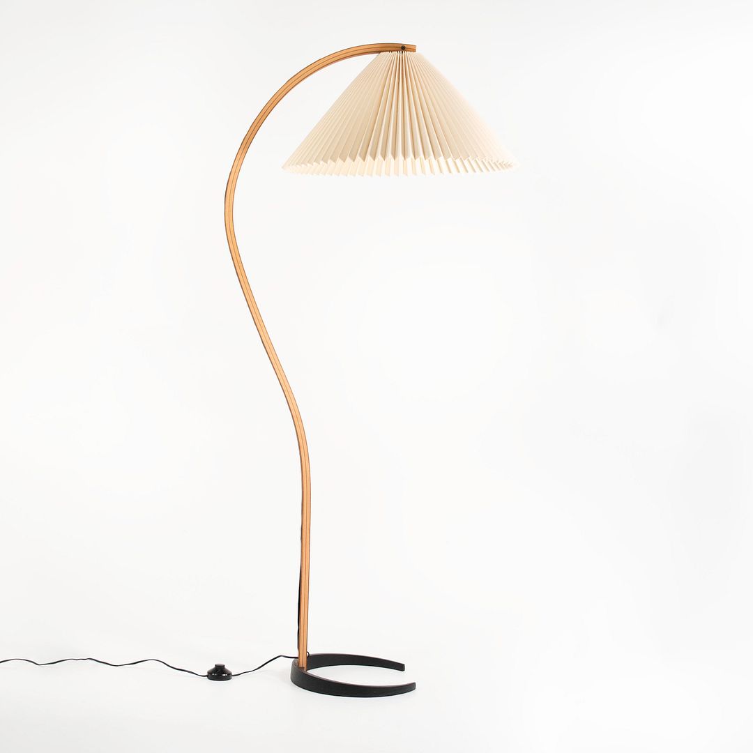 1971 Mads Caprani for Caprani Light AS Timberline Floor Lamp with Linen Shade