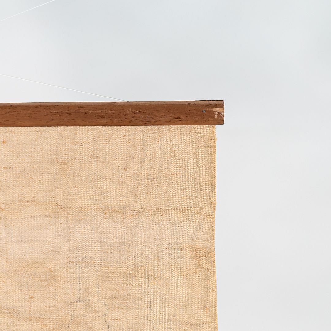 C. 1960s Ross F. Littell Linen Scroll Wall Hanging of Instruments, Example #2