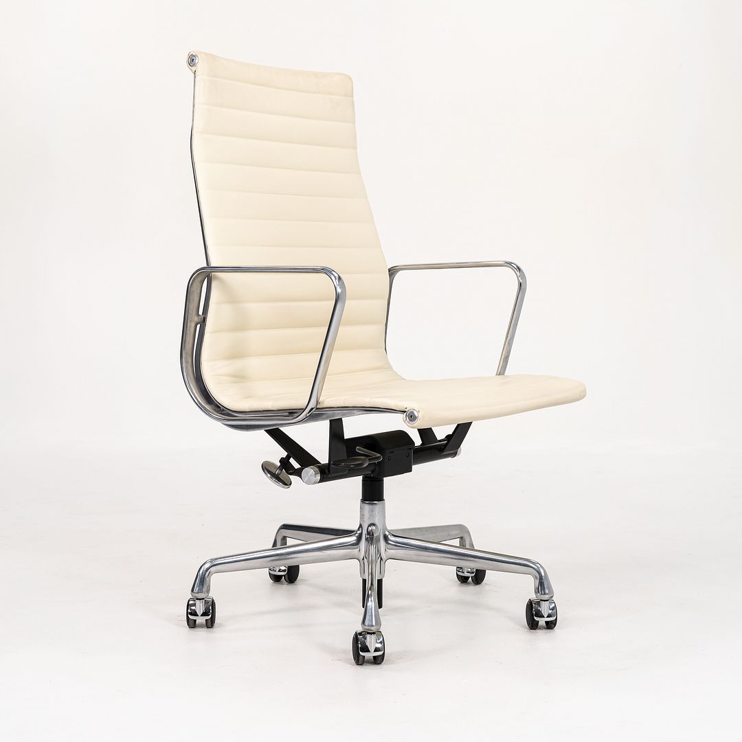 2014 Aluminum Group Executive Desk Chair by Charles and Ray Eames for Herman Miller in Ivory Leather 1x Available