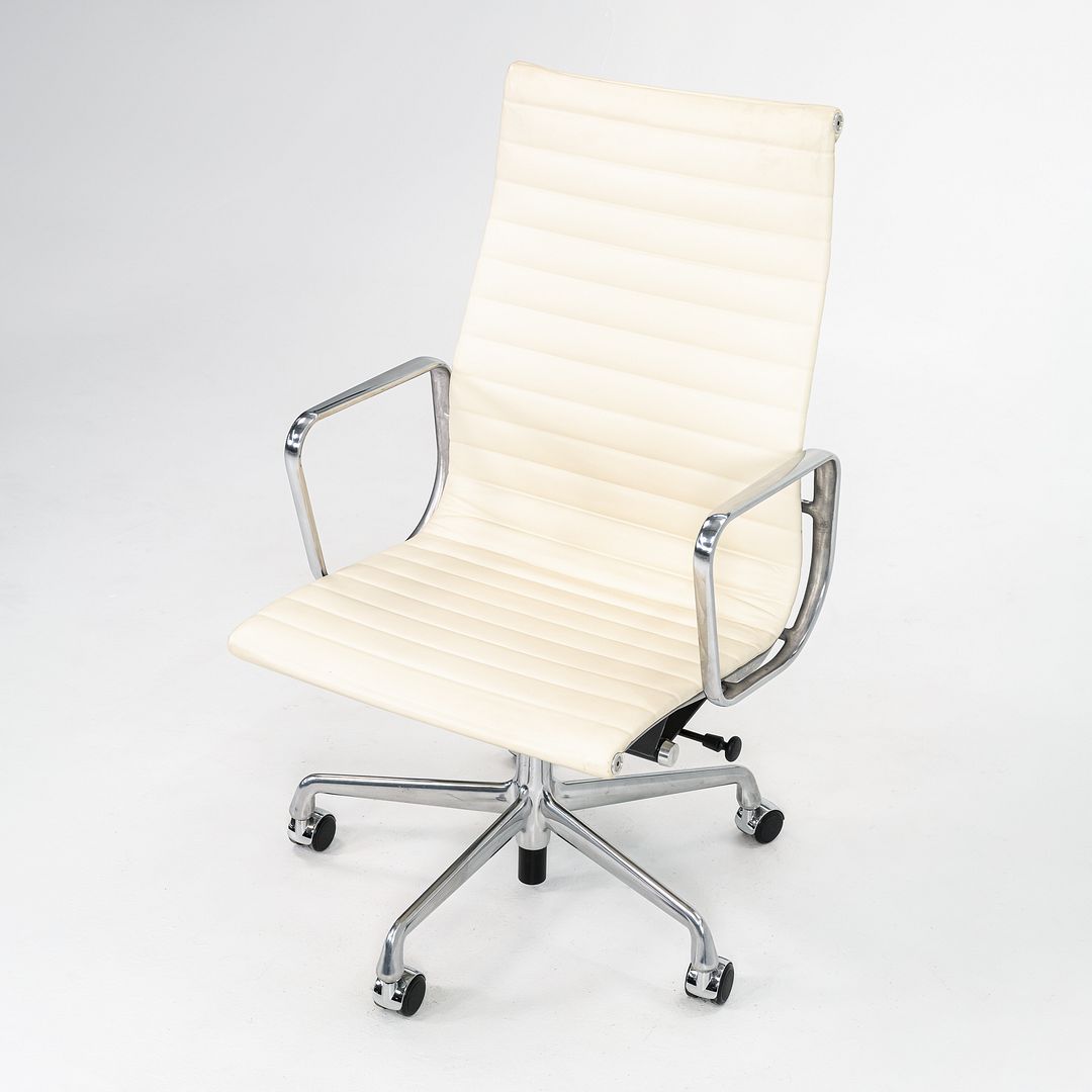 2014 Aluminum Group Executive Desk Chair by Charles and Ray Eames for Herman Miller in Ivory Leather 1x Available