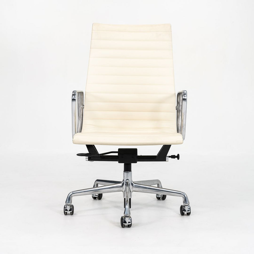 2014 Aluminum Group Executive Desk Chair by Charles and Ray Eames for Herman Miller in Ivory Leather 1x Available