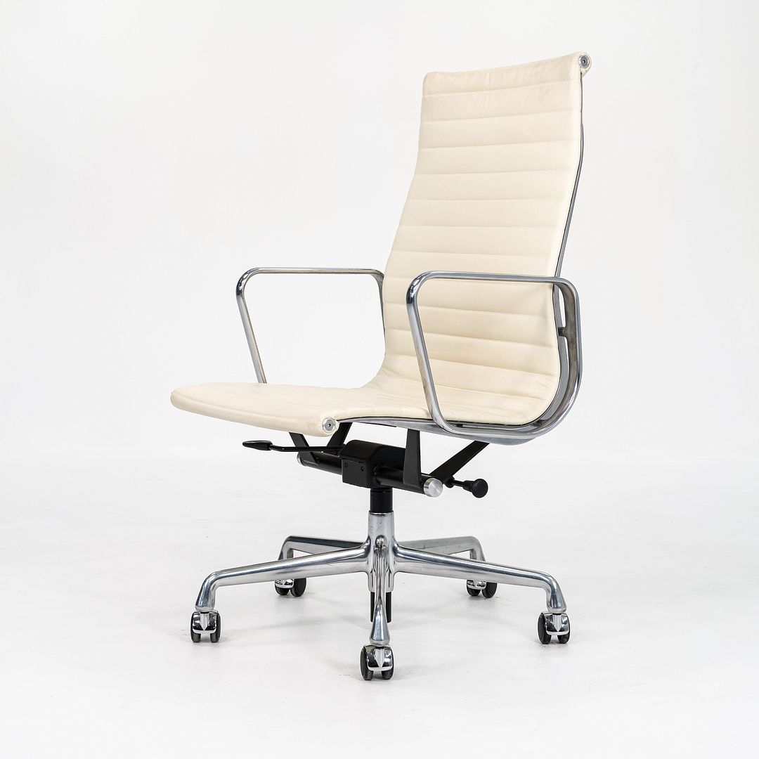 2014 Aluminum Group Executive Desk Chair by Charles and Ray Eames for Herman Miller in Ivory Leather 1x Available