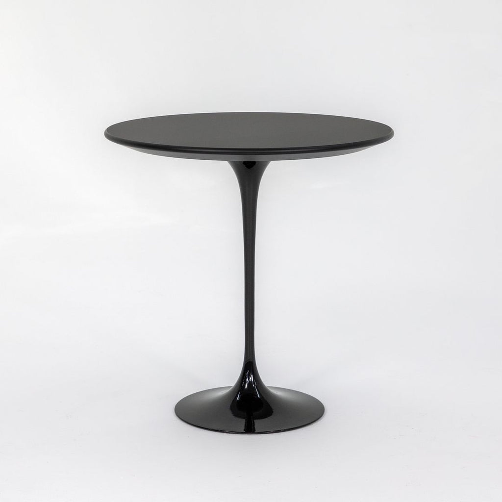 2022 Knoll Saarinen Tulip Pedestal Round Side Table with 20" Black Laminate Top