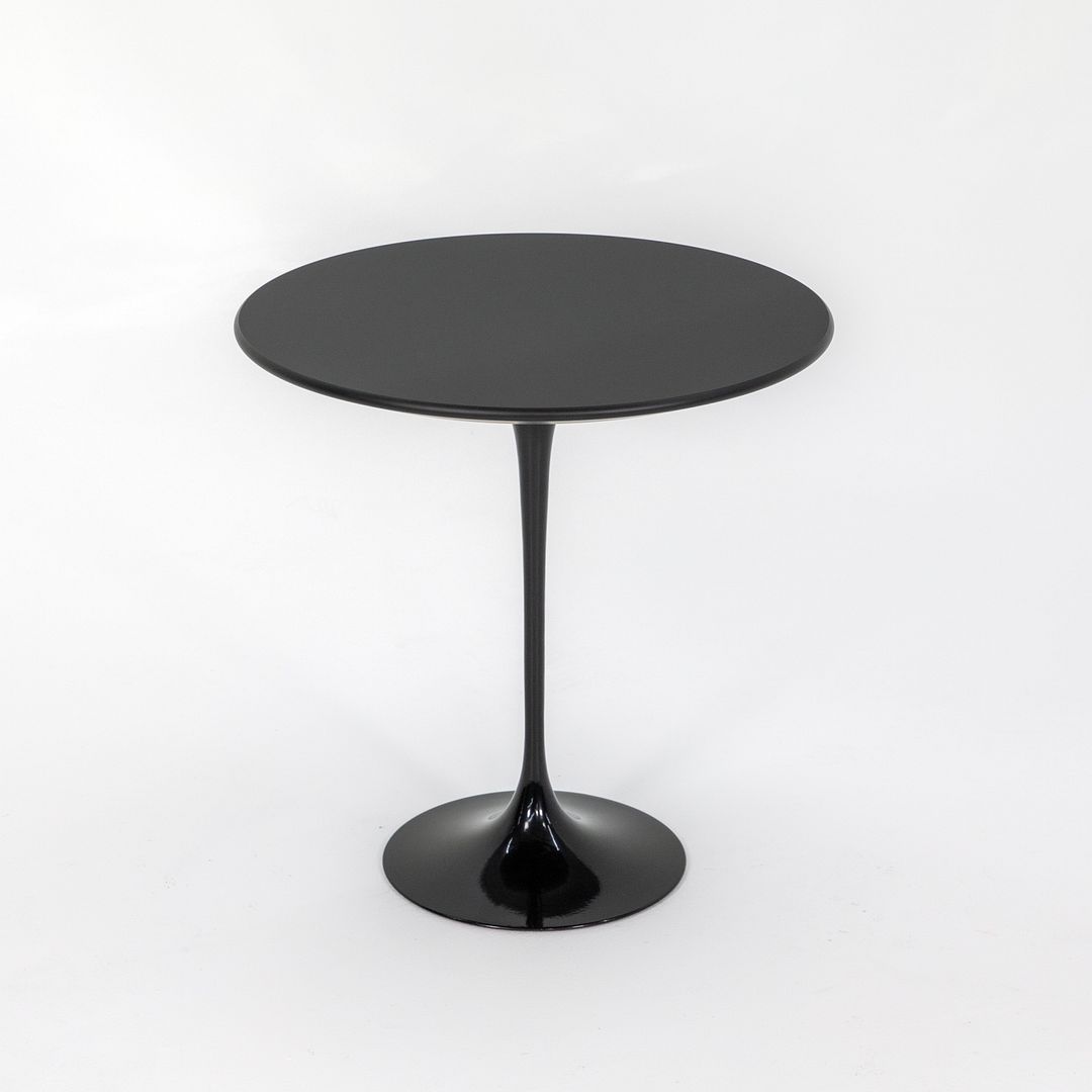 2022 Knoll Saarinen Tulip Pedestal Round Side Table with 20" Black Laminate Top
