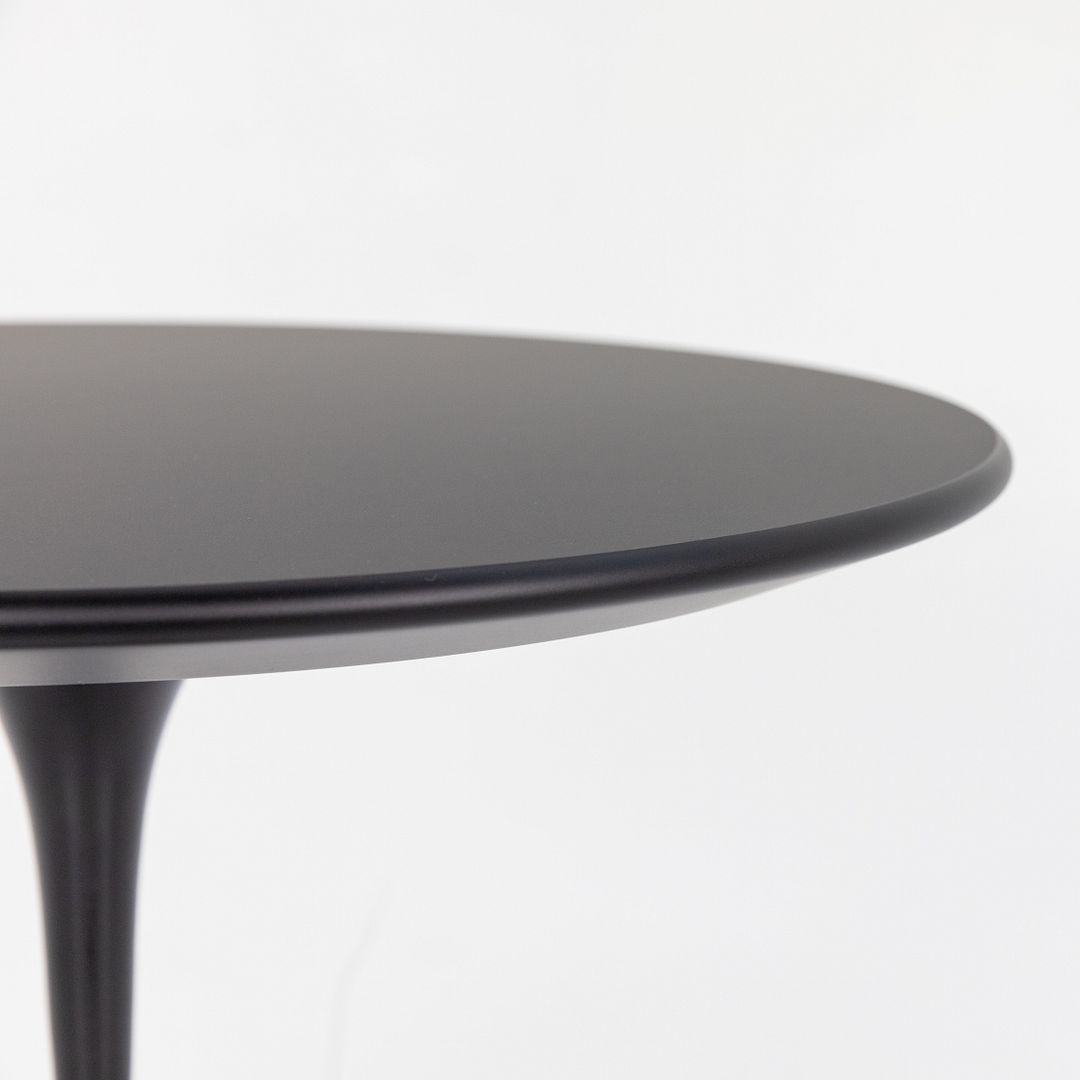 2022 Knoll Saarinen Tulip Pedestal Round Side Table with 20" Black Laminate Top