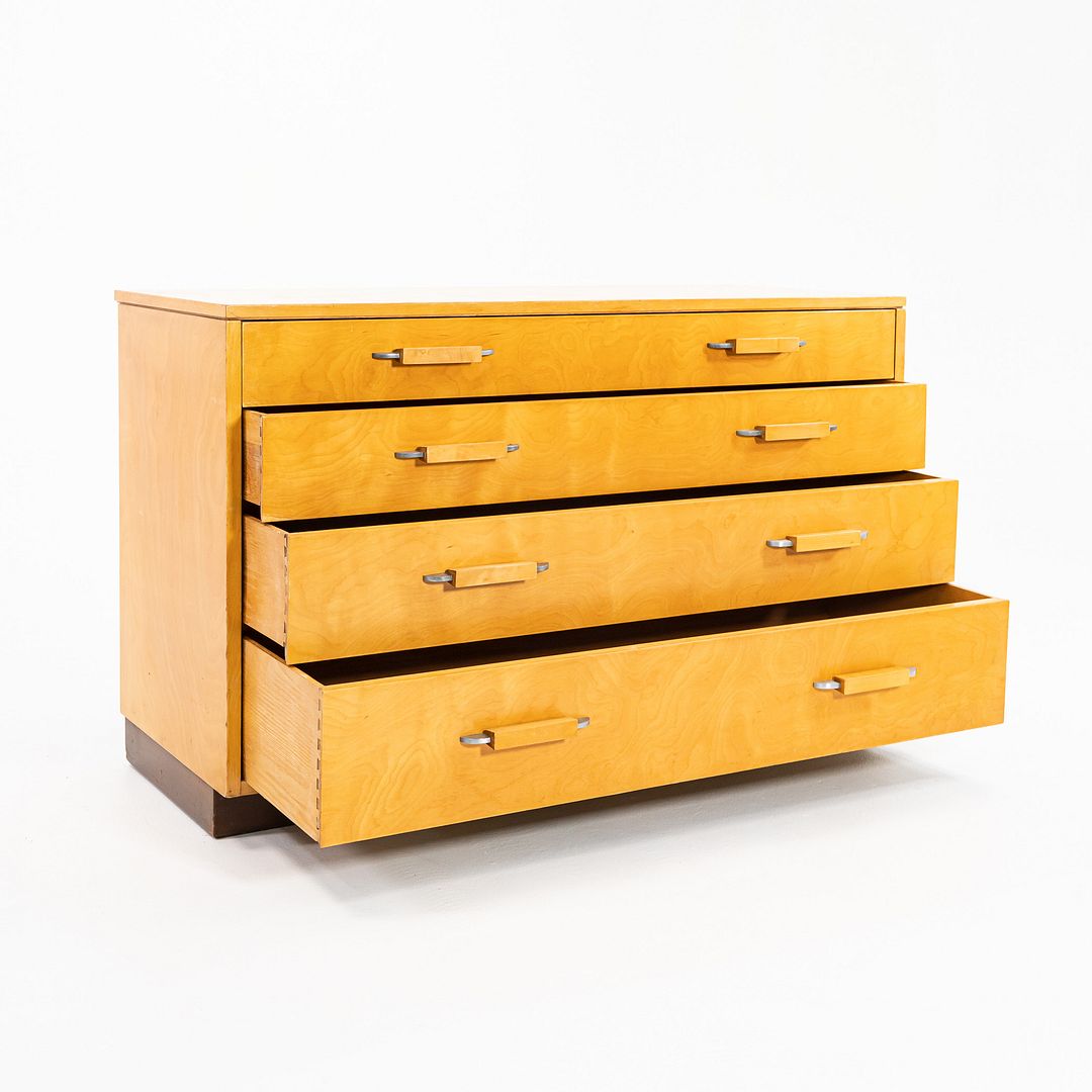 1939 Flexible Home Arrangements 4-Drawer Dresser Cabinet by Eliel Saarinen, J. Robert Swanson, Pipsan Saarinen Swanson for Johnson Furniture Co. in Birch