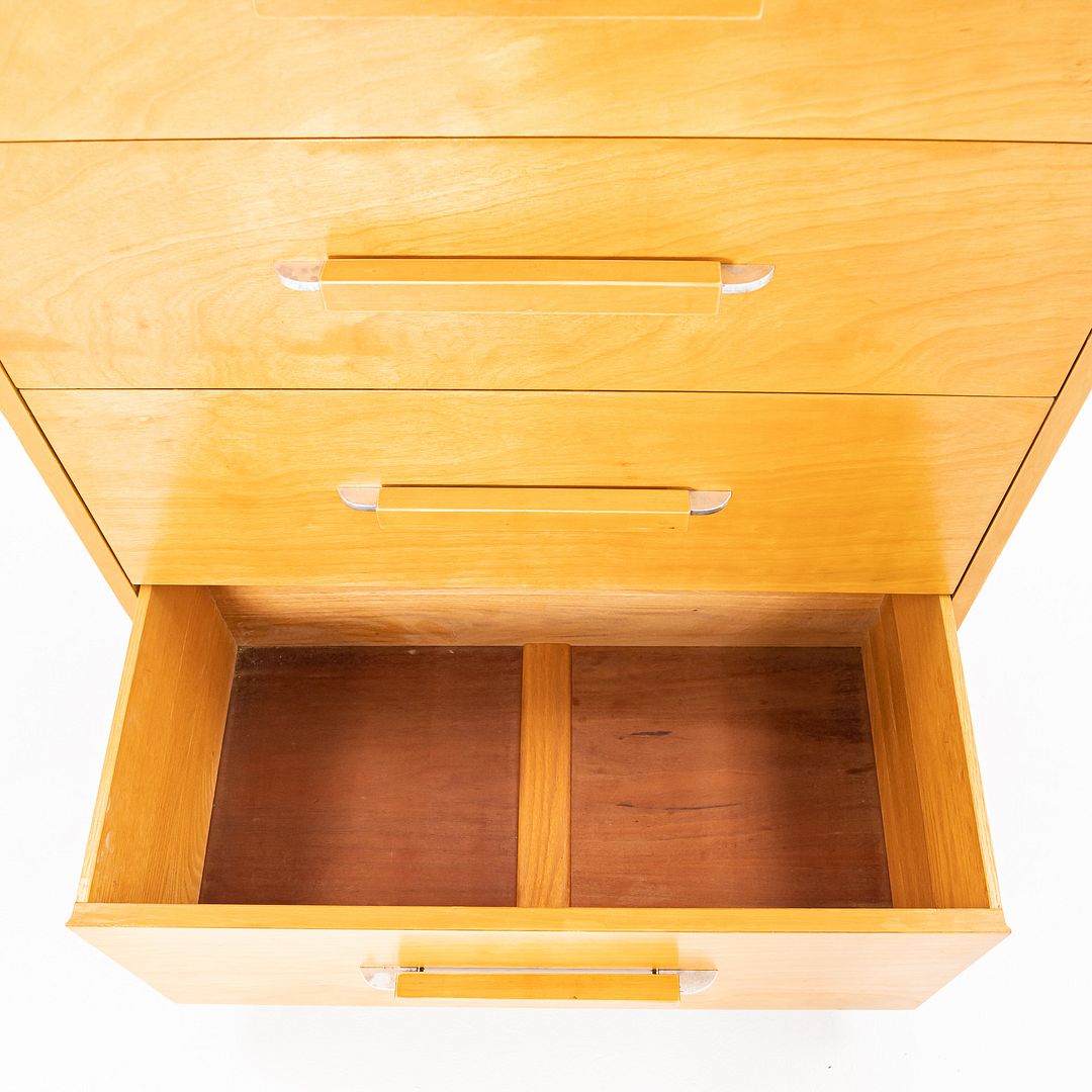 1939 Birch Tallboy 5-Drawer Dresser Cabinet by Eliel Saarinen, J. Robert Swanson, Pipsan Saarinen Swanson for Johnson Furniture Co. in Birch