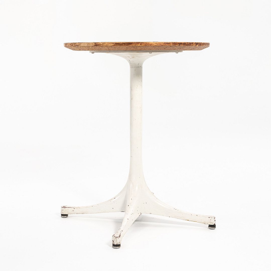 1950s Pedestal Side Table by George Nelson for Herman Miller with Wood Tabletop