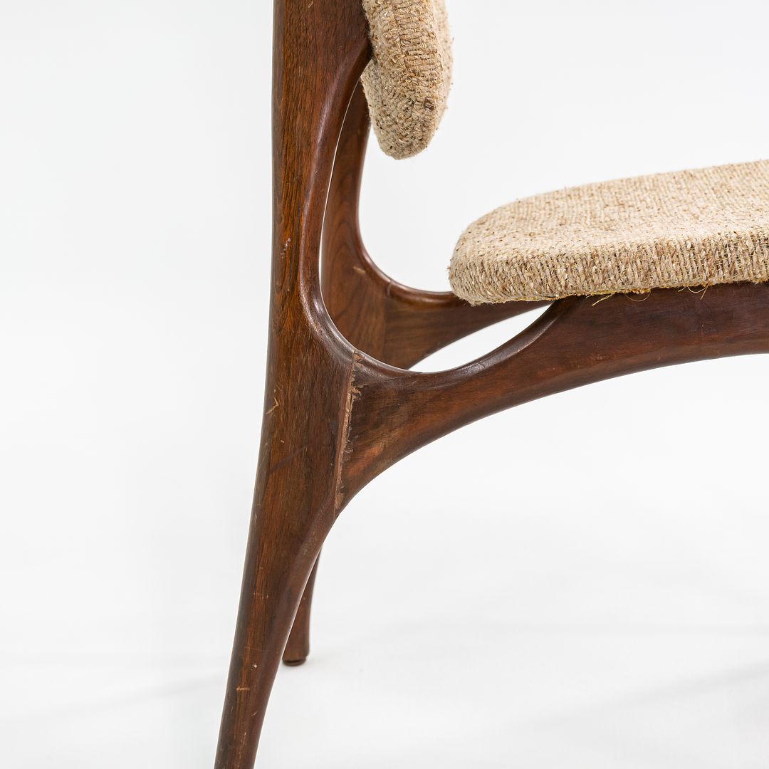 1950s Oiled-Walnut Dining Table and Chairs by Bertha Schaefer for M. Singer and Sons Walnut, Steel, Varnish