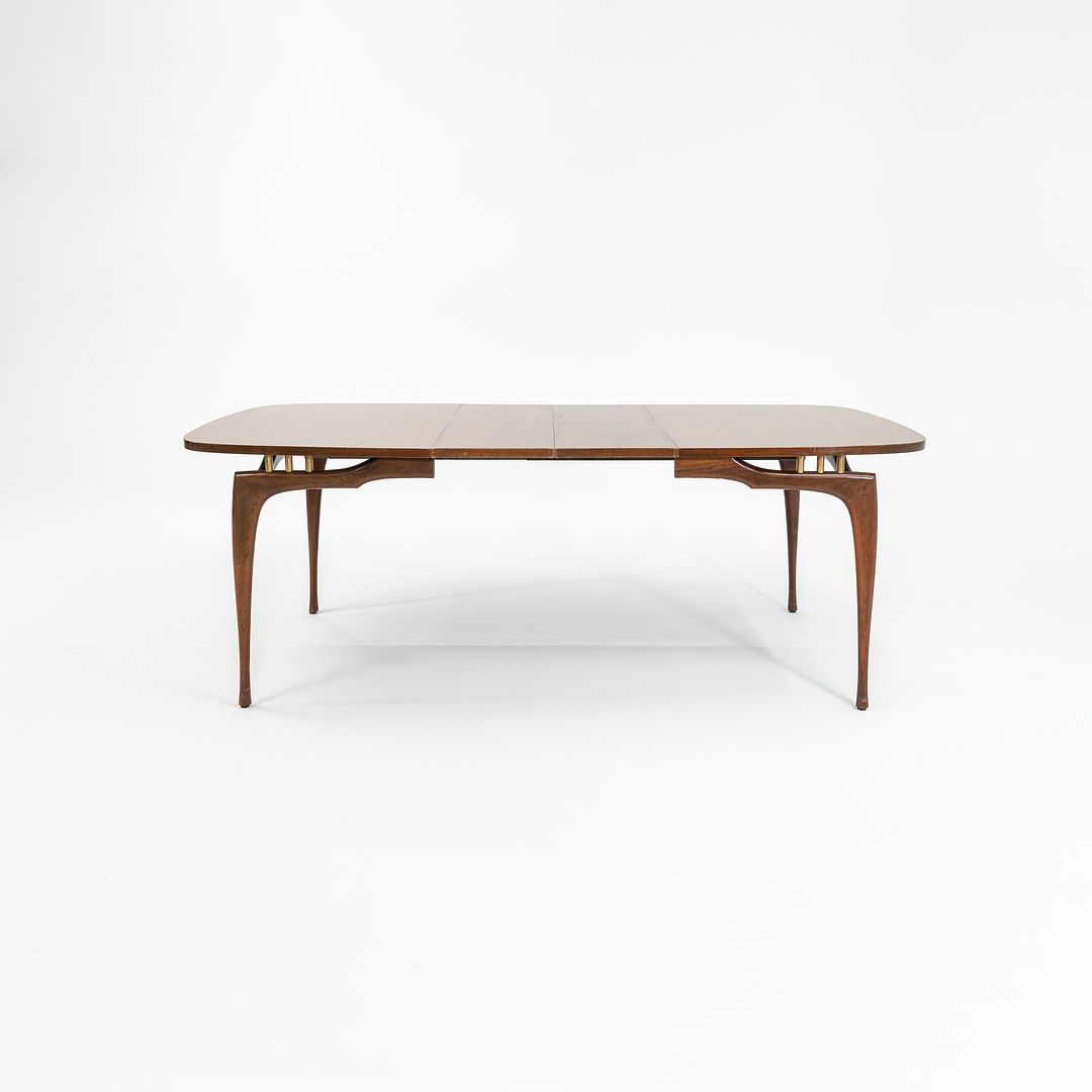 1950s Oiled-Walnut Dining Table and Chairs by Bertha Schaefer for M. Singer and Sons Walnut, Steel, Varnish