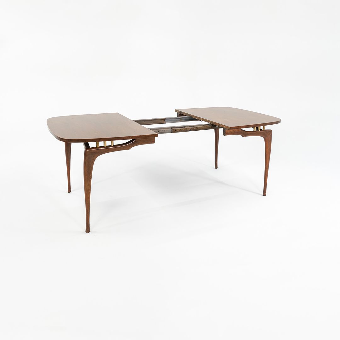 1950s Oiled-Walnut Dining Table and Chairs by Bertha Schaefer for M. Singer and Sons Walnut, Steel, Varnish