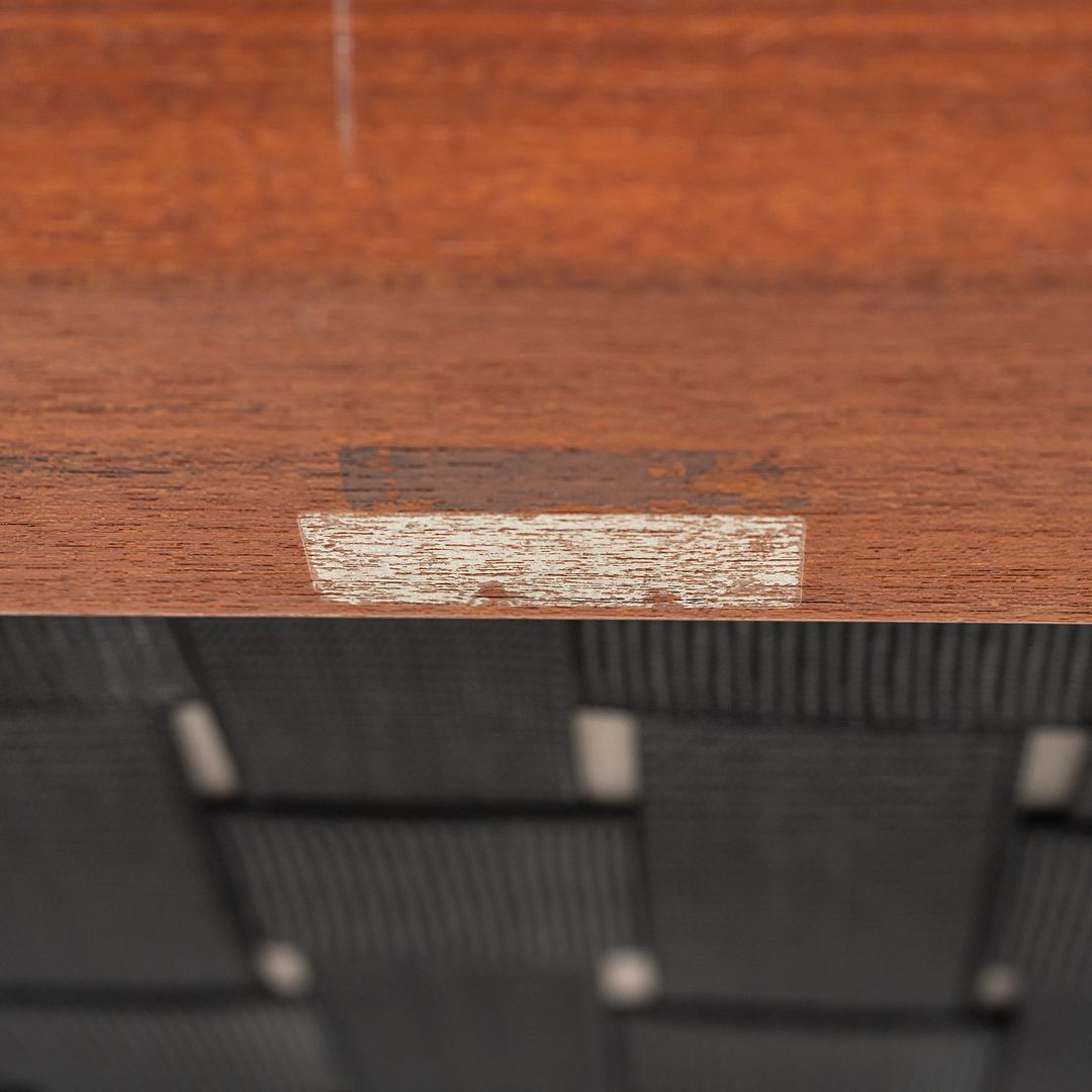 1990s ES 108 Sofa by Ray and Charles Eames for Herman Miller in Teak and Tan Leather