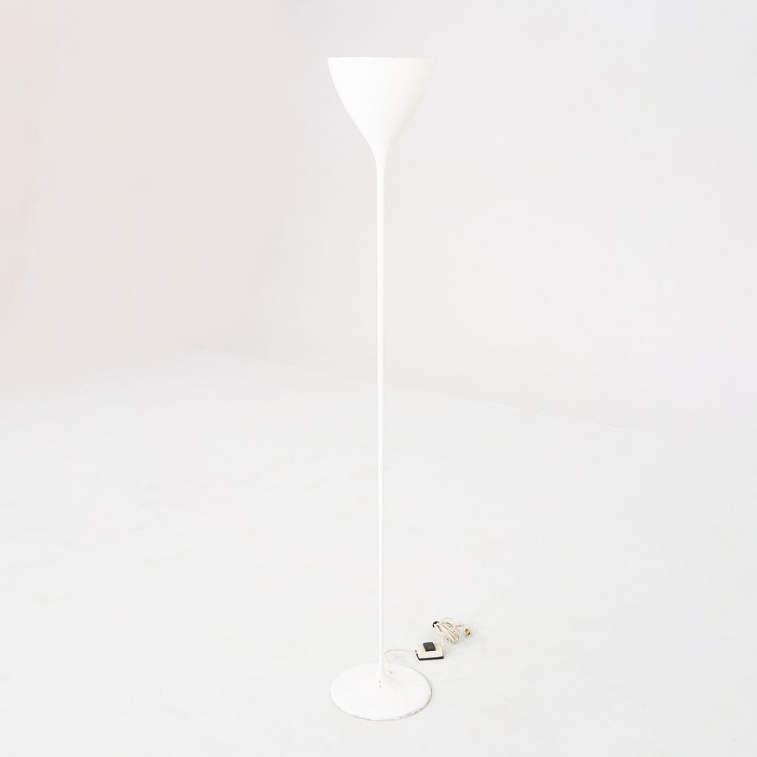 1960s Max Bill Torchiere Floor Lamp in White for B.A.G. Turgi of Switzerland