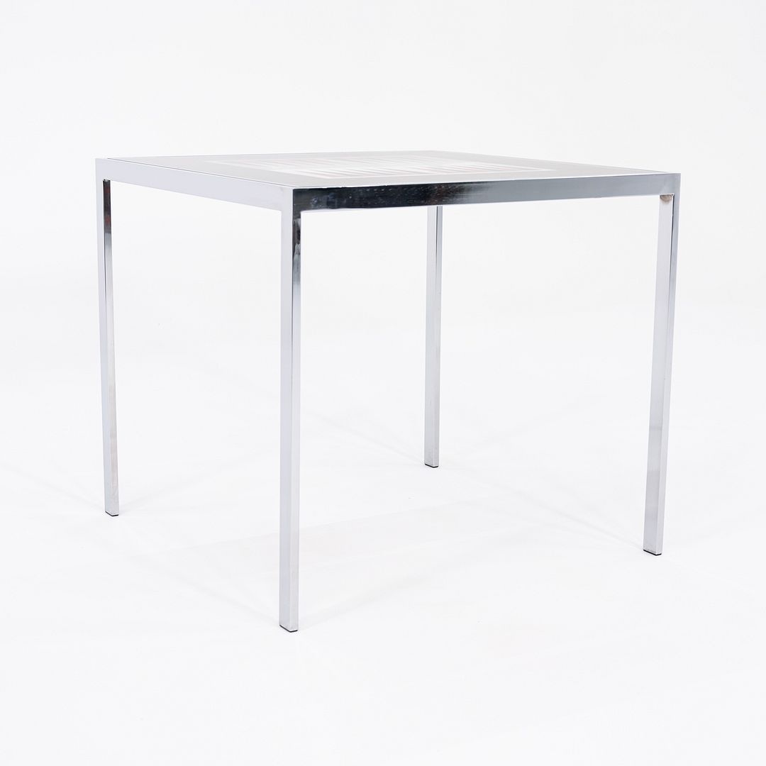 1970s Maison Jansen Backgammon Game / Dining Table in Chrome and Glass 32 in