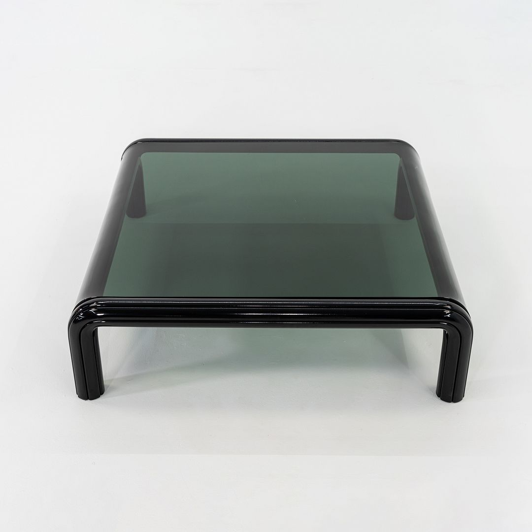 1970s Gae Aulenti for Knoll Orsay Coffee Table with Black Glass Top 44" inches