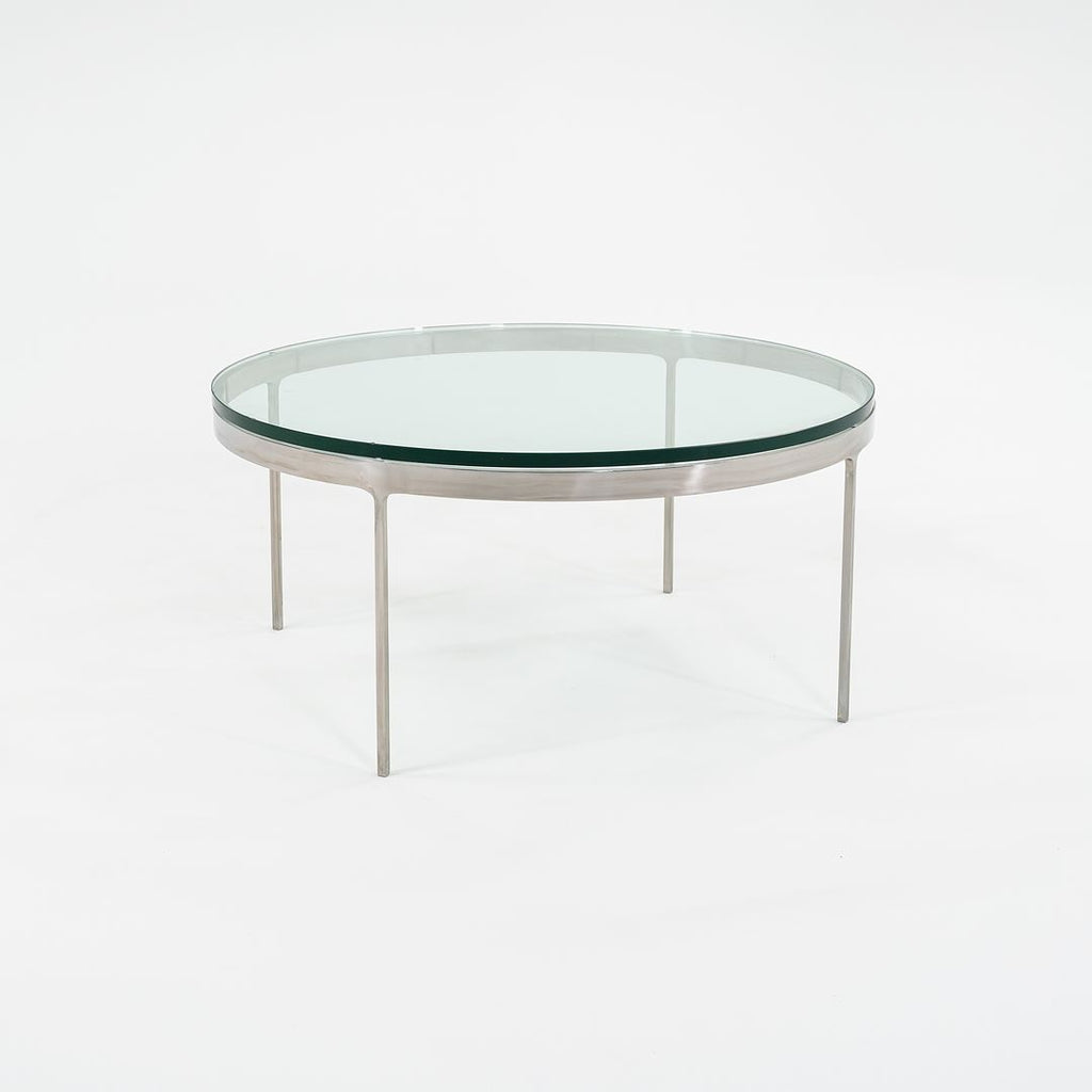 1995 TA.35.36G Round Coffee Table by NIcos Zographos for Zographos Designs in Polished Stainless and Glass