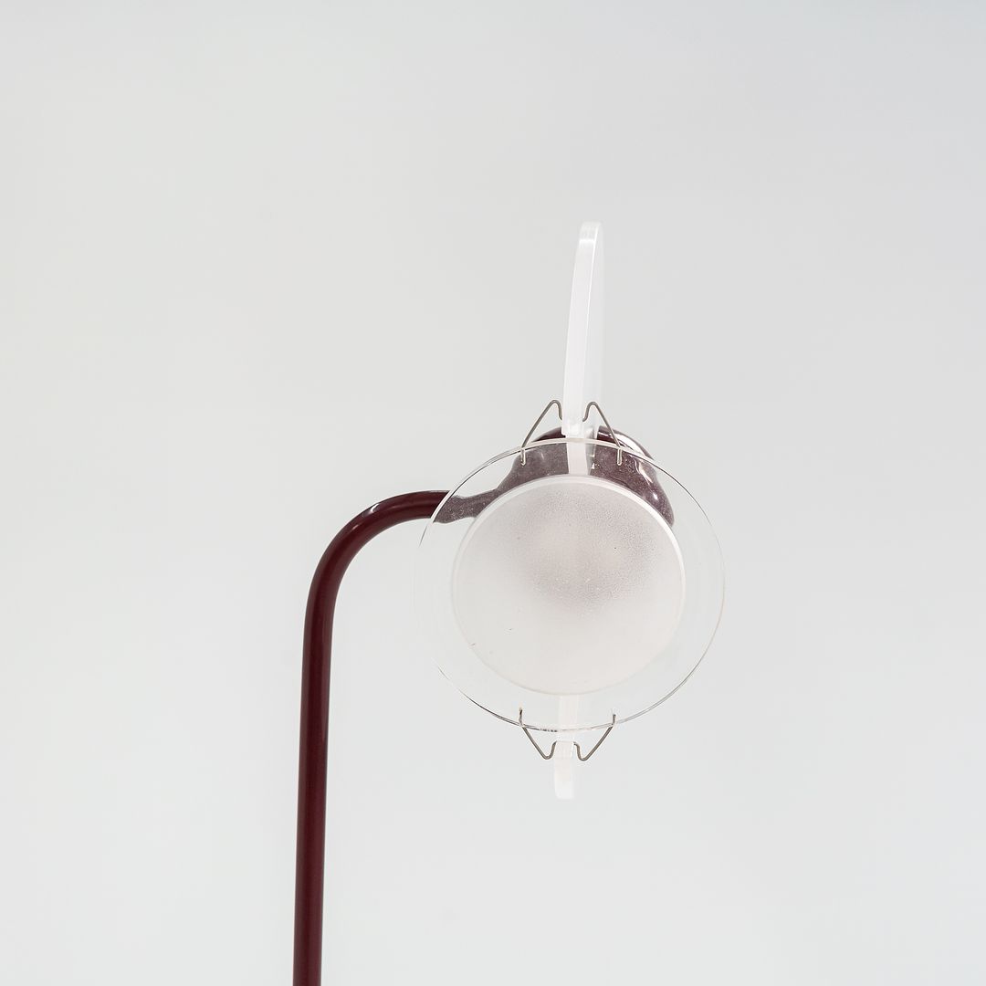 SOLD 1980s Club 1195 Floor Lamp by Pier Giuseppe Ramella for Arteluce in Red and Grey 2x Available