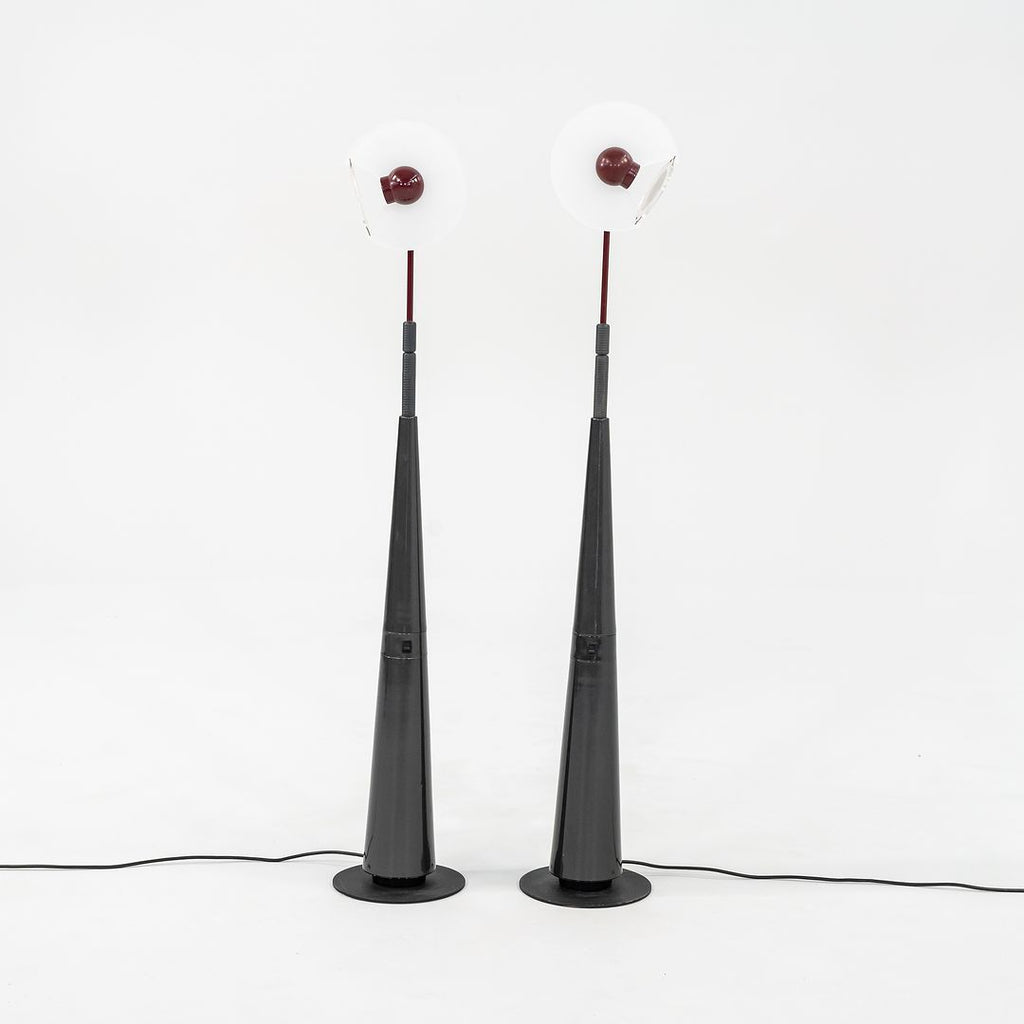1980s Club 1195 Floor Lamp by Pier Giuseppe Ramella for Arteluce in Red and Grey 2x Available