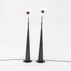 1980s Club 1195 Floor Lamp by Pier Giuseppe Ramella for Arteluce in Red and Grey 2x Available