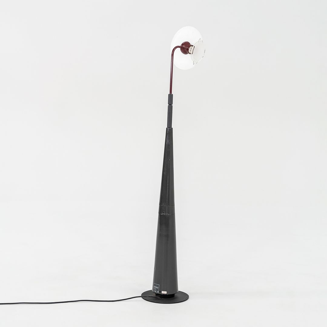 SOLD 1980s Club 1195 Floor Lamp by Pier Giuseppe Ramella for Arteluce in Red and Grey 2x Available