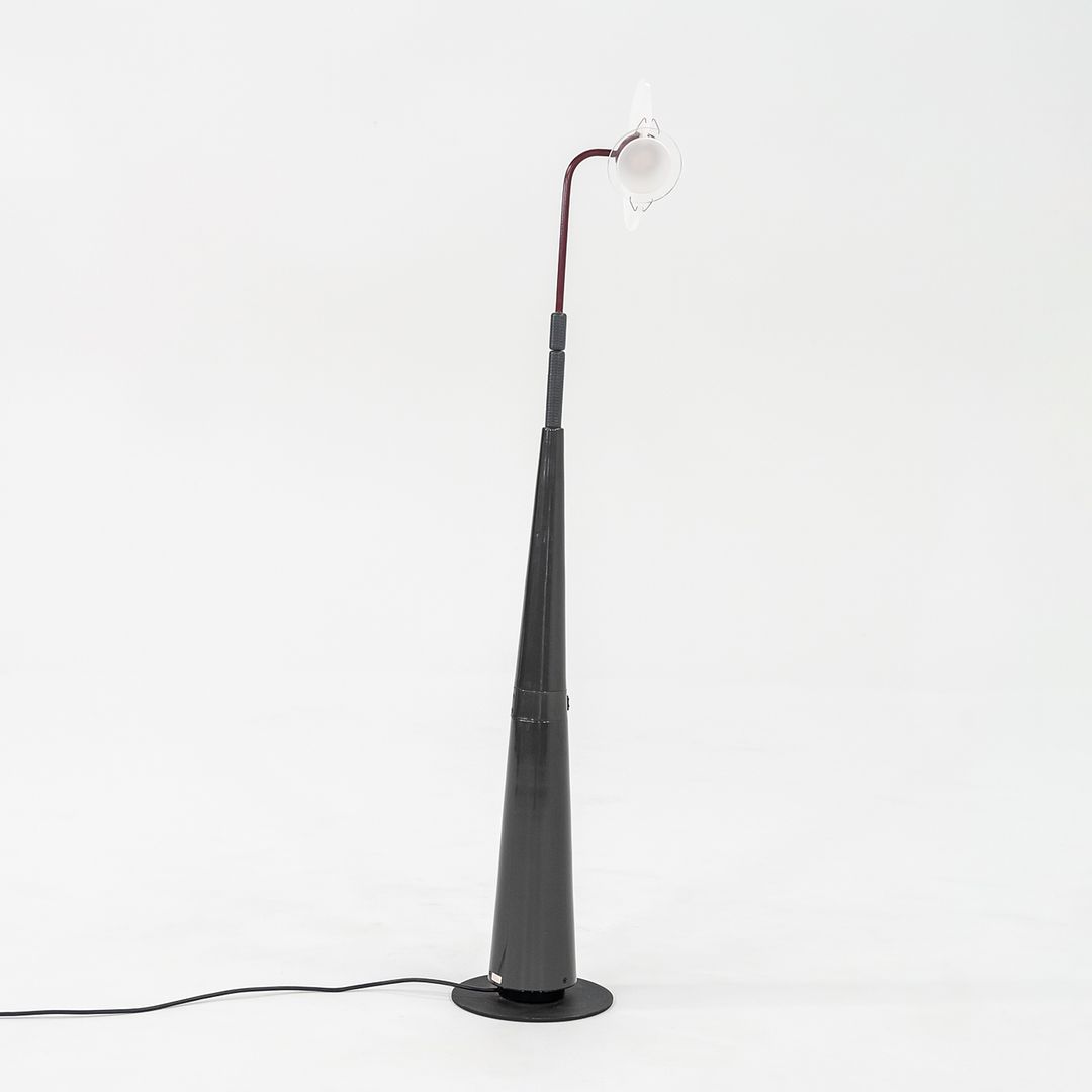 SOLD 1980s Club 1195 Floor Lamp by Pier Giuseppe Ramella for Arteluce in Red and Grey 2x Available