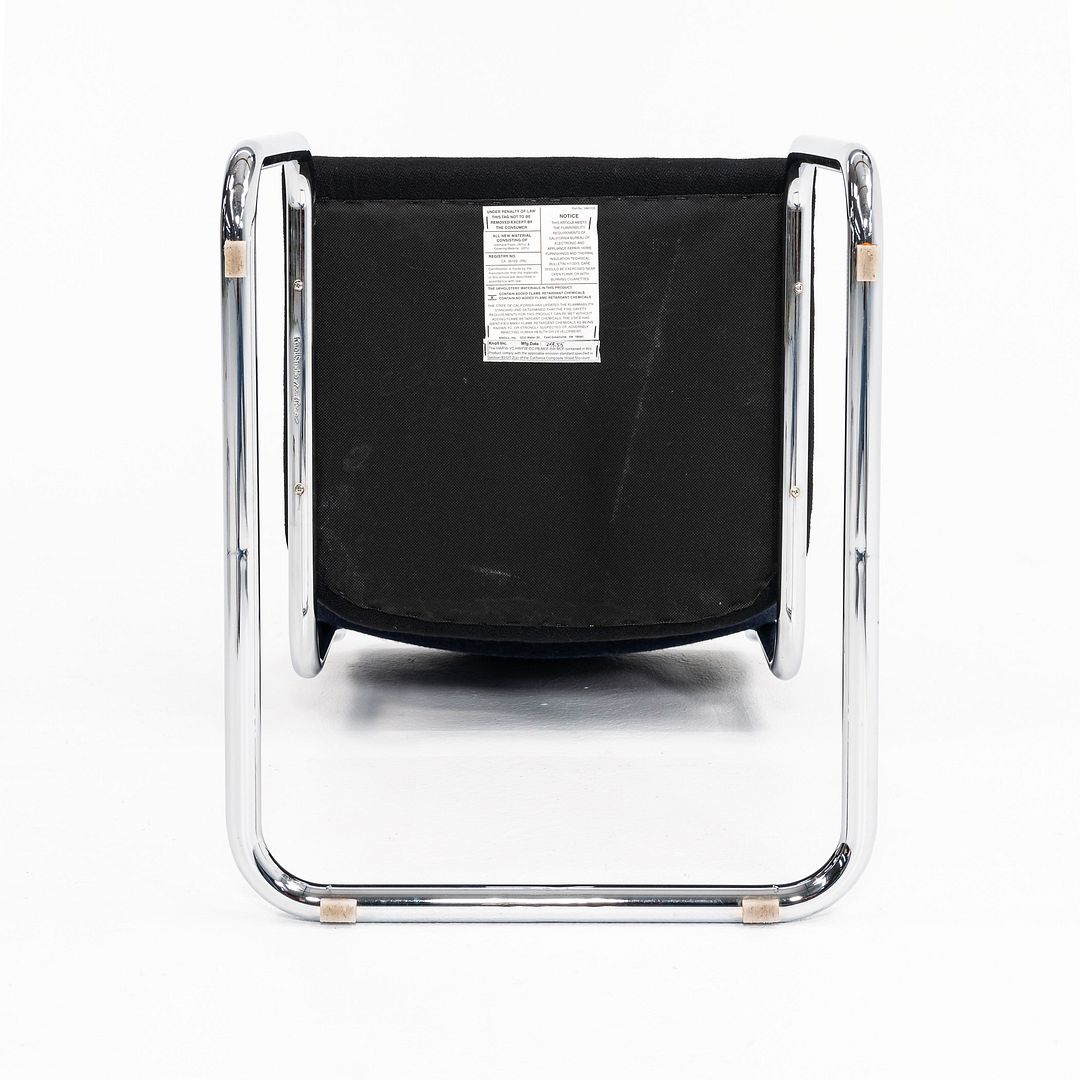 2019 Cesca Armless Side Chair, 51C by Marcel Breuer for Knoll in Chrome with Blue / Grey Fabric 3x Available