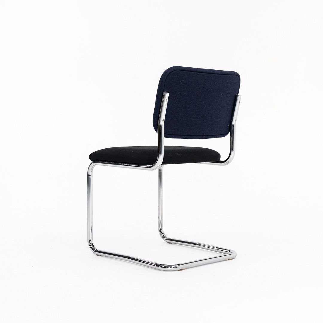 2019 Cesca Armless Side Chair, 51C by Marcel Breuer for Knoll in Chrome with Blue / Grey Fabric 3x Available